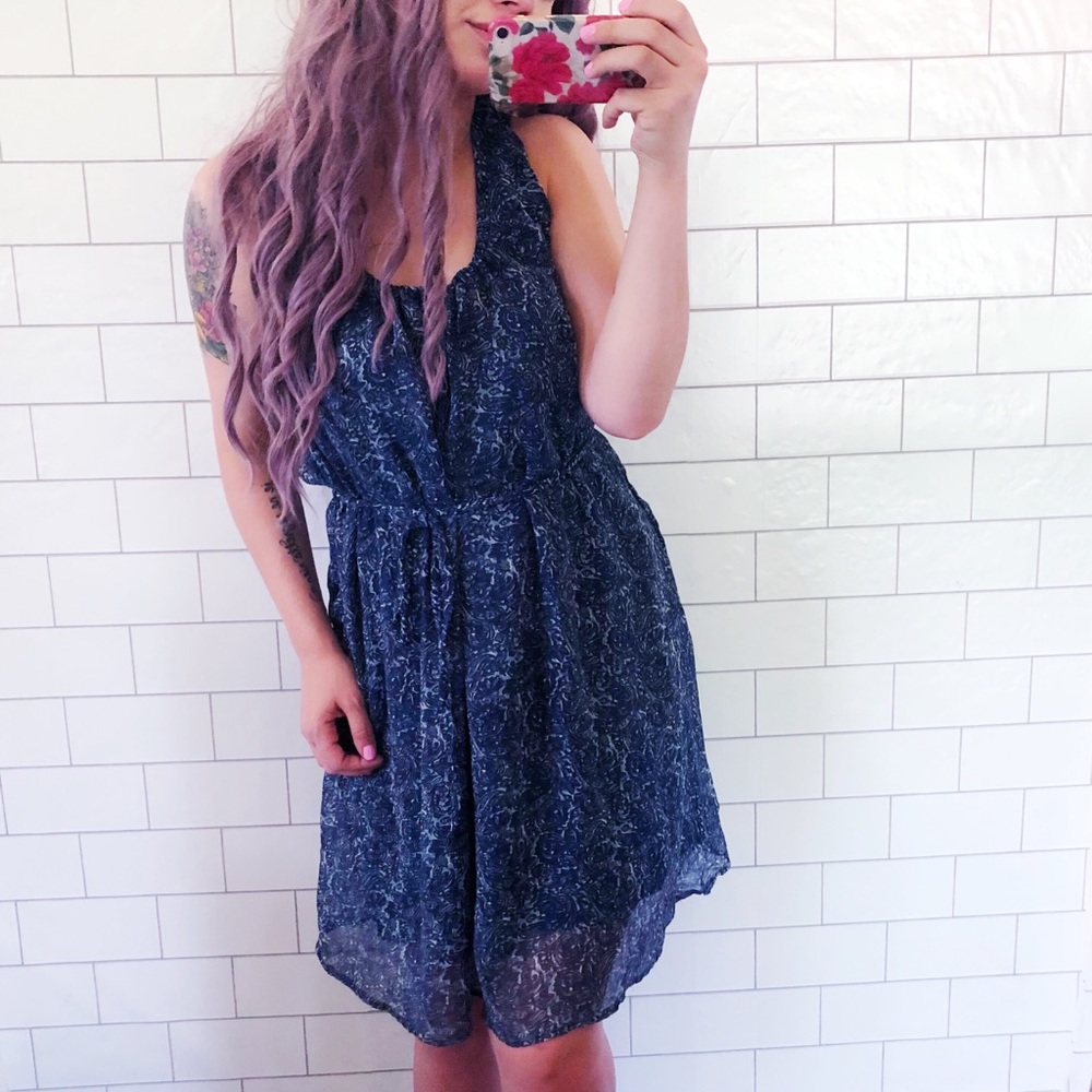 Converse blue paisley knee length summer dress